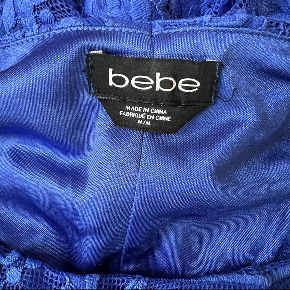 Bebe Blue Lace Cut Out Back Dress - Picture 2 of 8